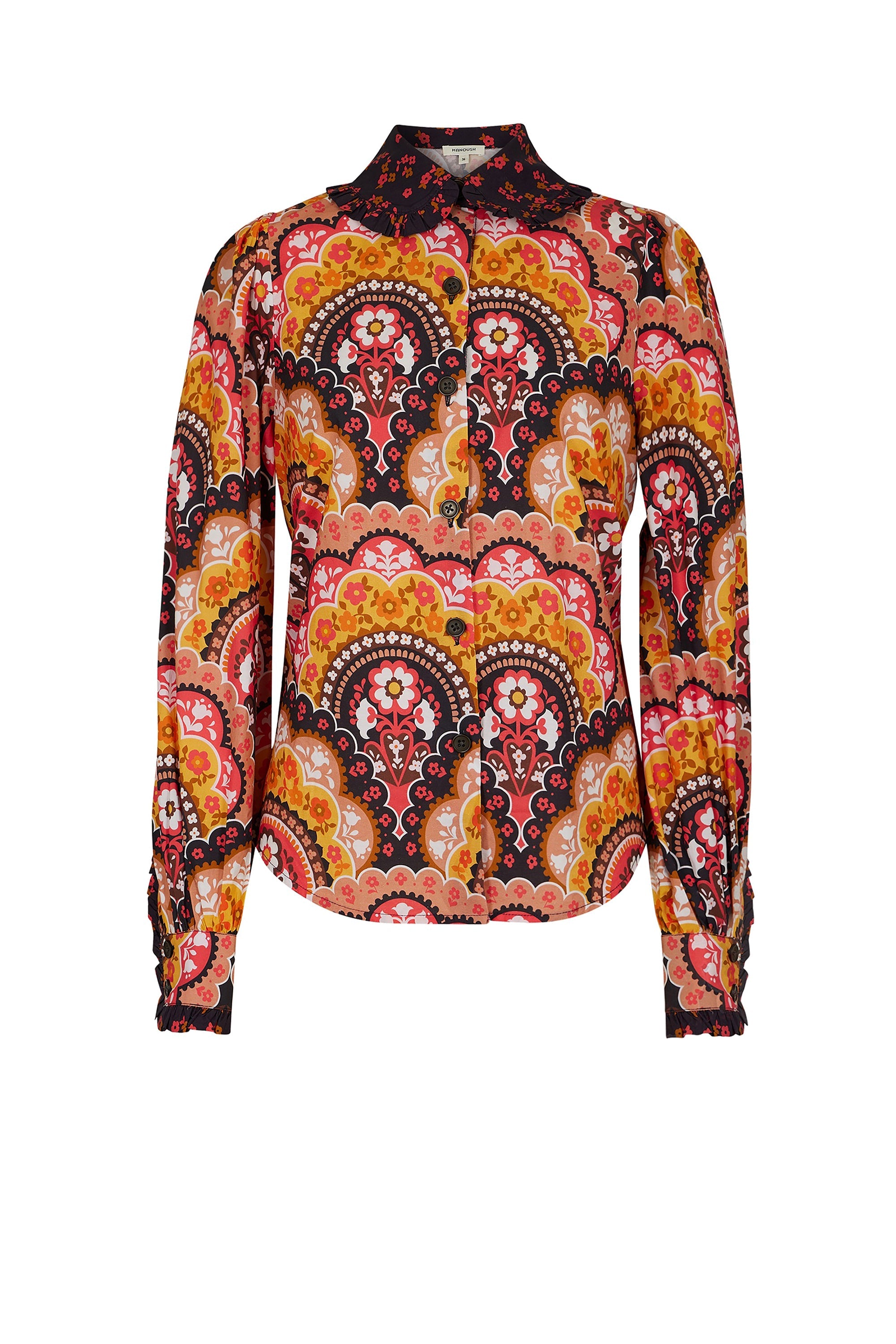 Chemise à imprimé 70's - Rose