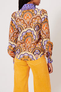 Chemise à imprimé 70's - Violet