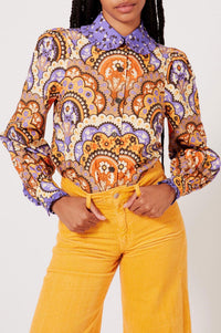 Chemise à imprimé 70's - Violet