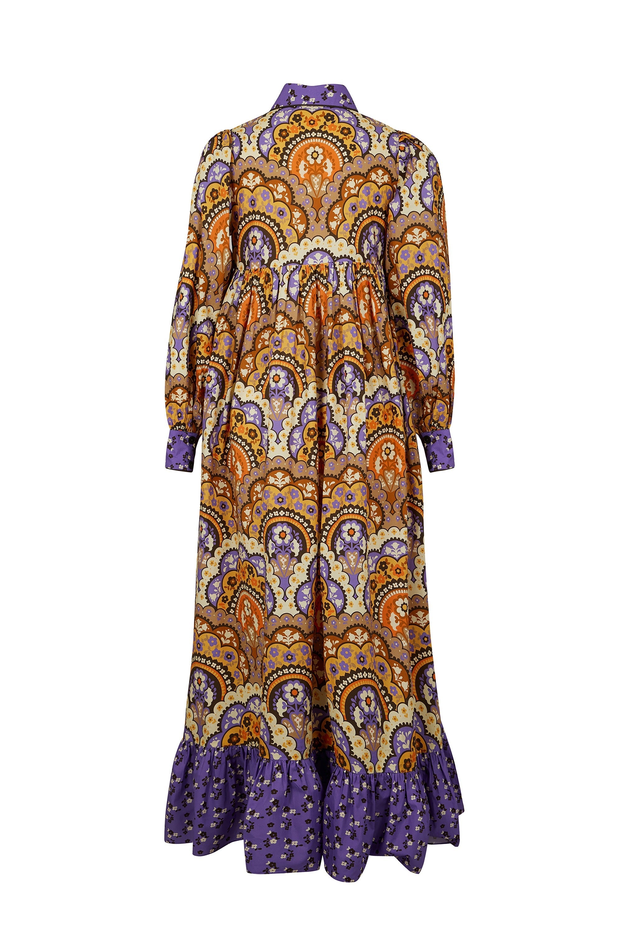 Robe longue à imprimé 70's - Violet