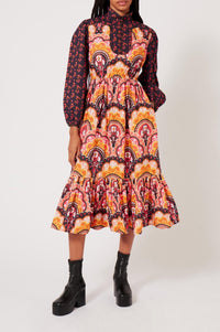 Robe à imprimé 70's - Rose