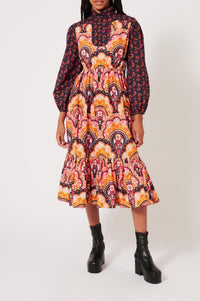 Robe à imprimé 70's - Rose