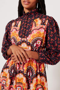 Robe à imprimé 70's - Rose