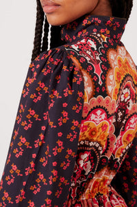 Robe à imprimé 70's - Rose