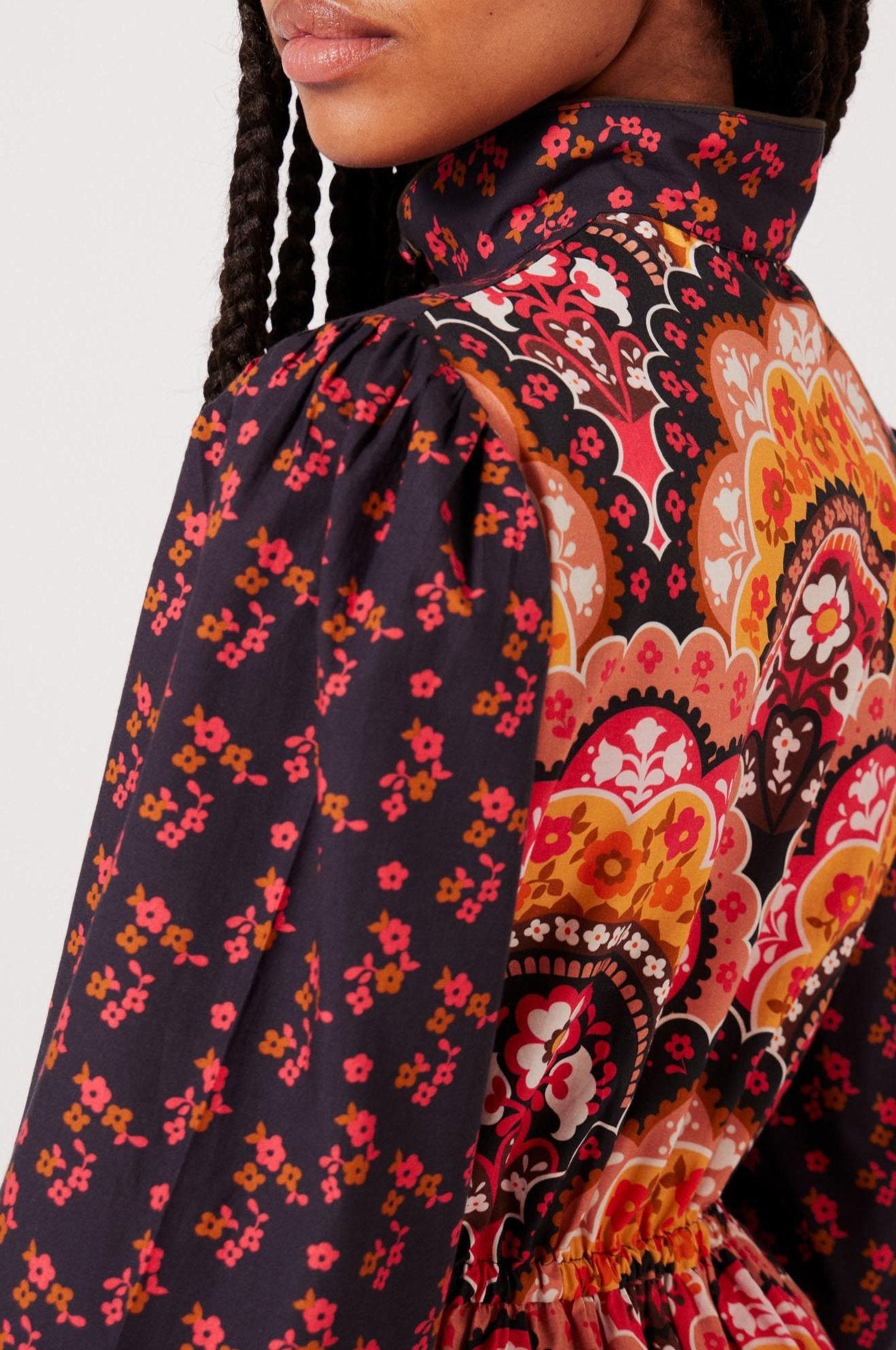 Robe à imprimé 70's - Rose