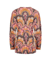 Gilet à imprimé 70's torsadé - Rose