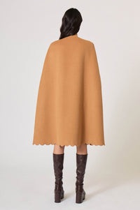 Cape en gabardine de laine - Camel