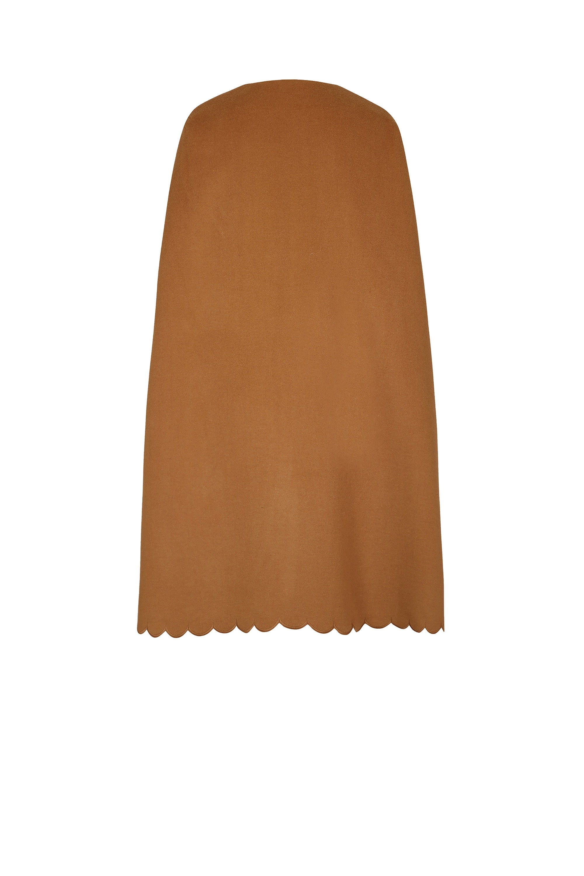 Cape en gabardine de laine - Camel