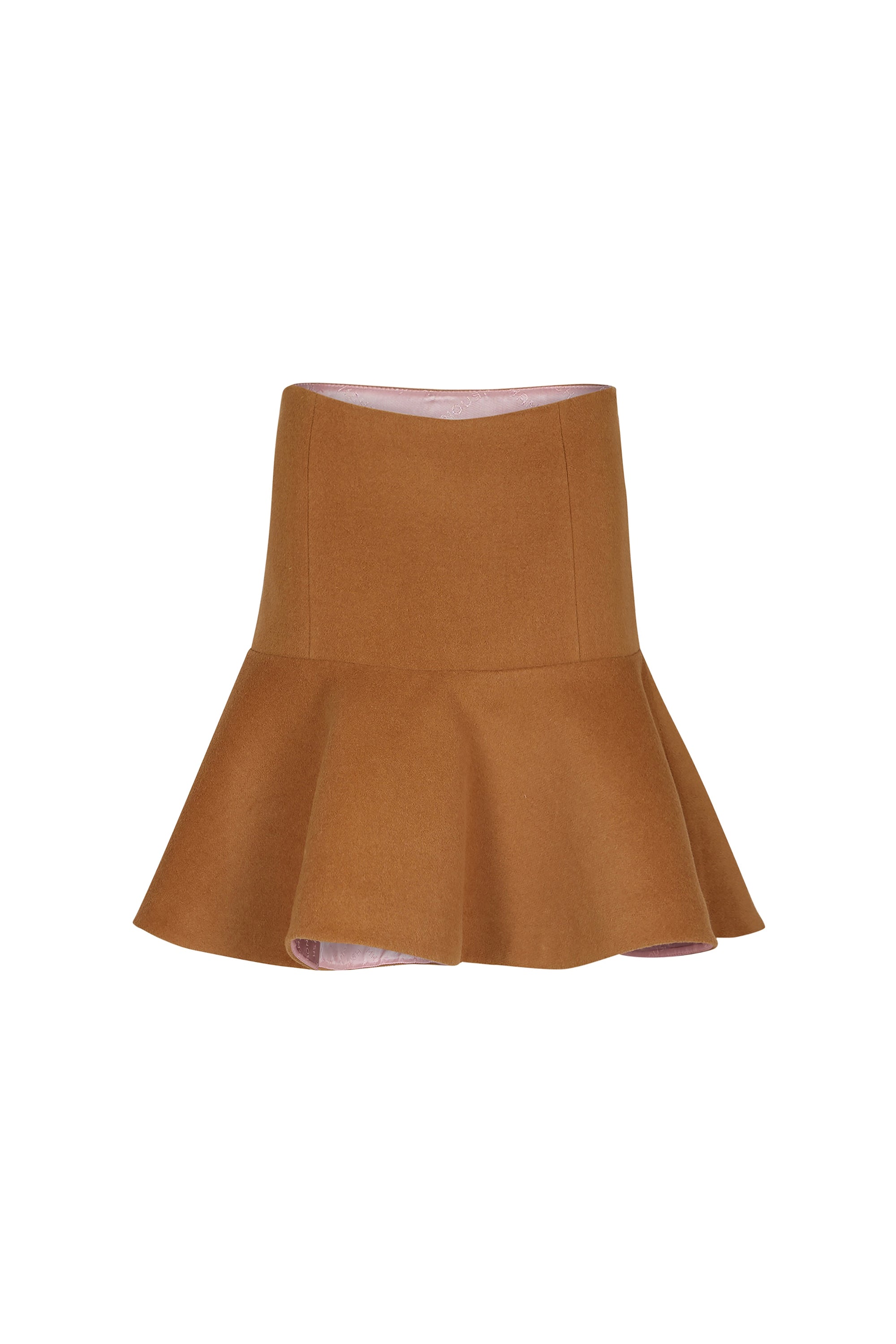 Jupe en gabardine de laine - Camel