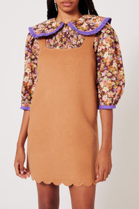 Robe en gabardine de laine - Camel