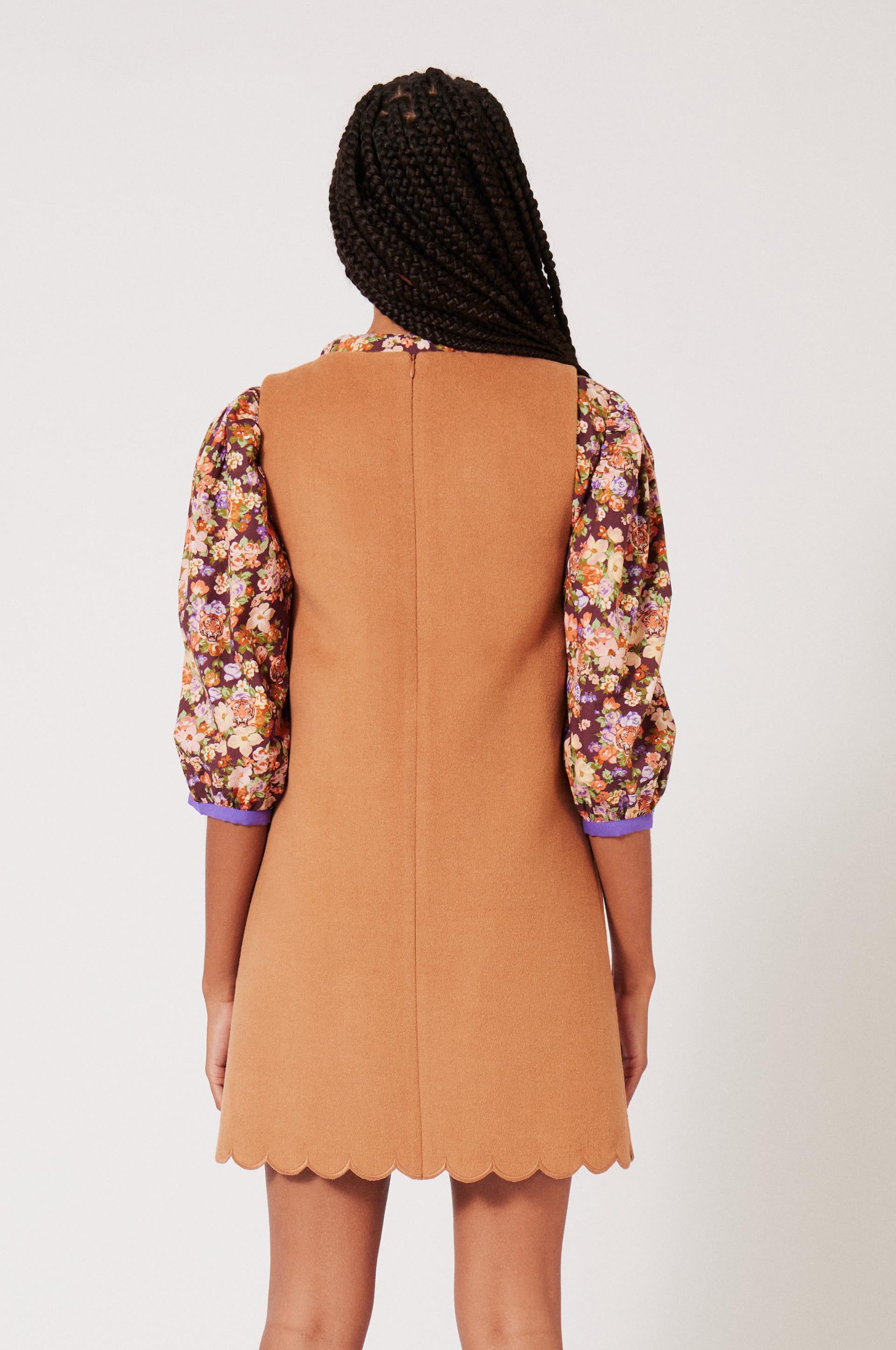 Robe en gabardine de laine - Camel