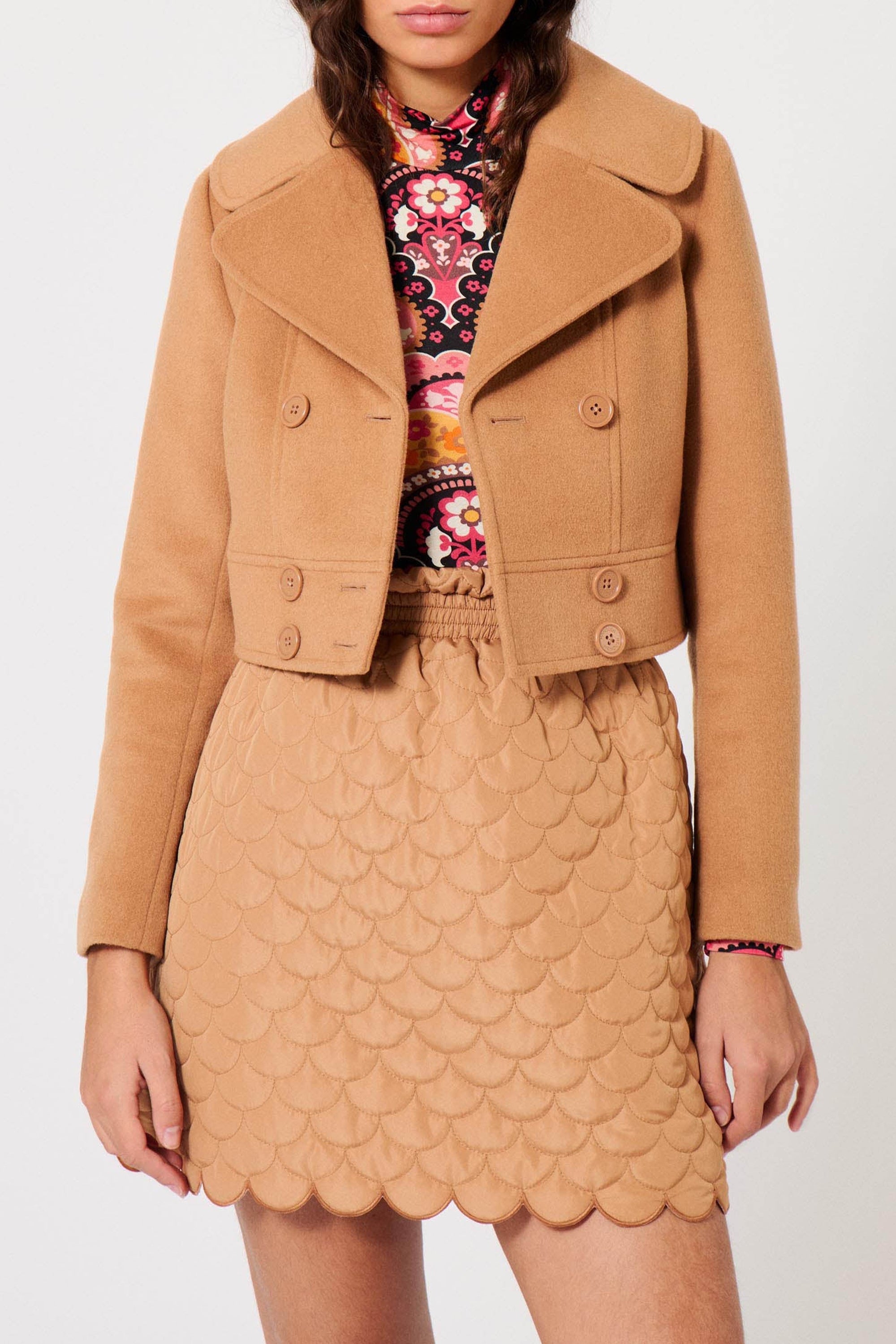 Veste en gabardine de laine - Camel