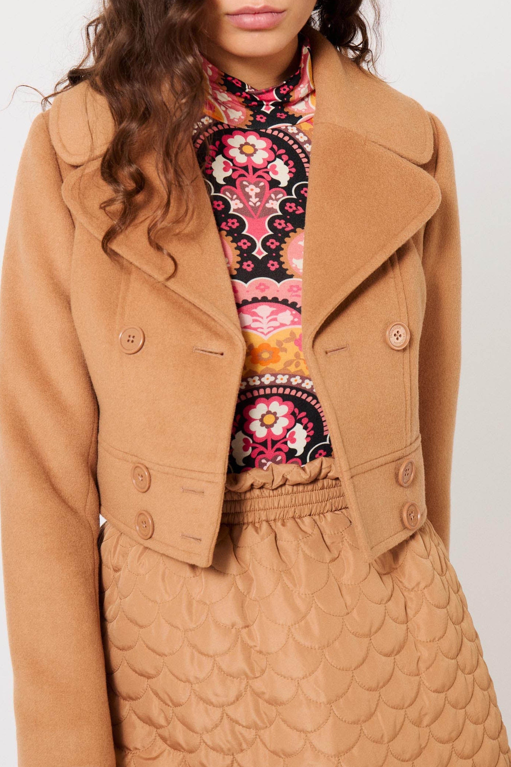 Veste en gabardine de laine - Camel