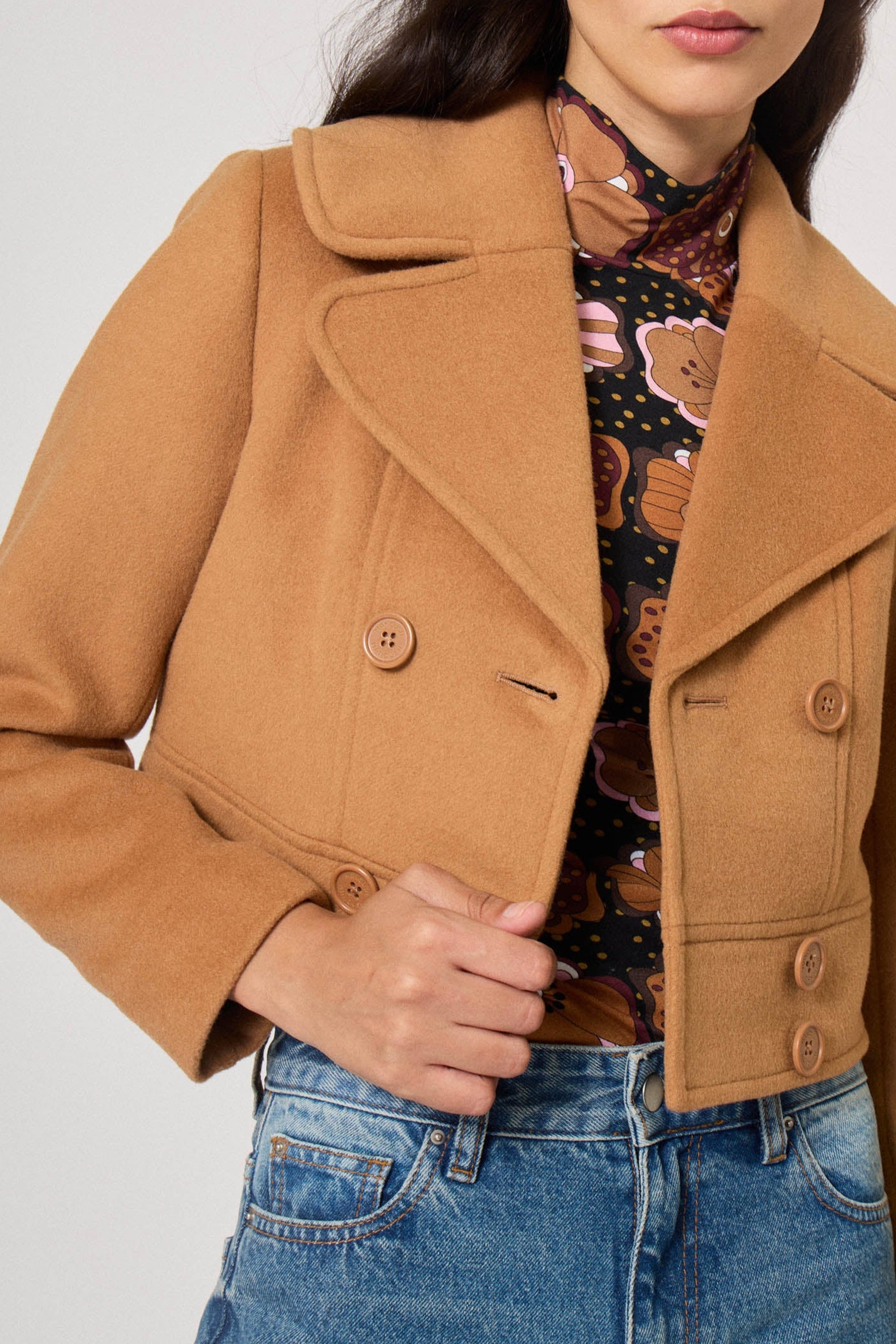 Veste en gabardine de laine - Camel