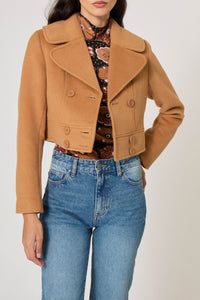 Veste en gabardine de laine - Camel