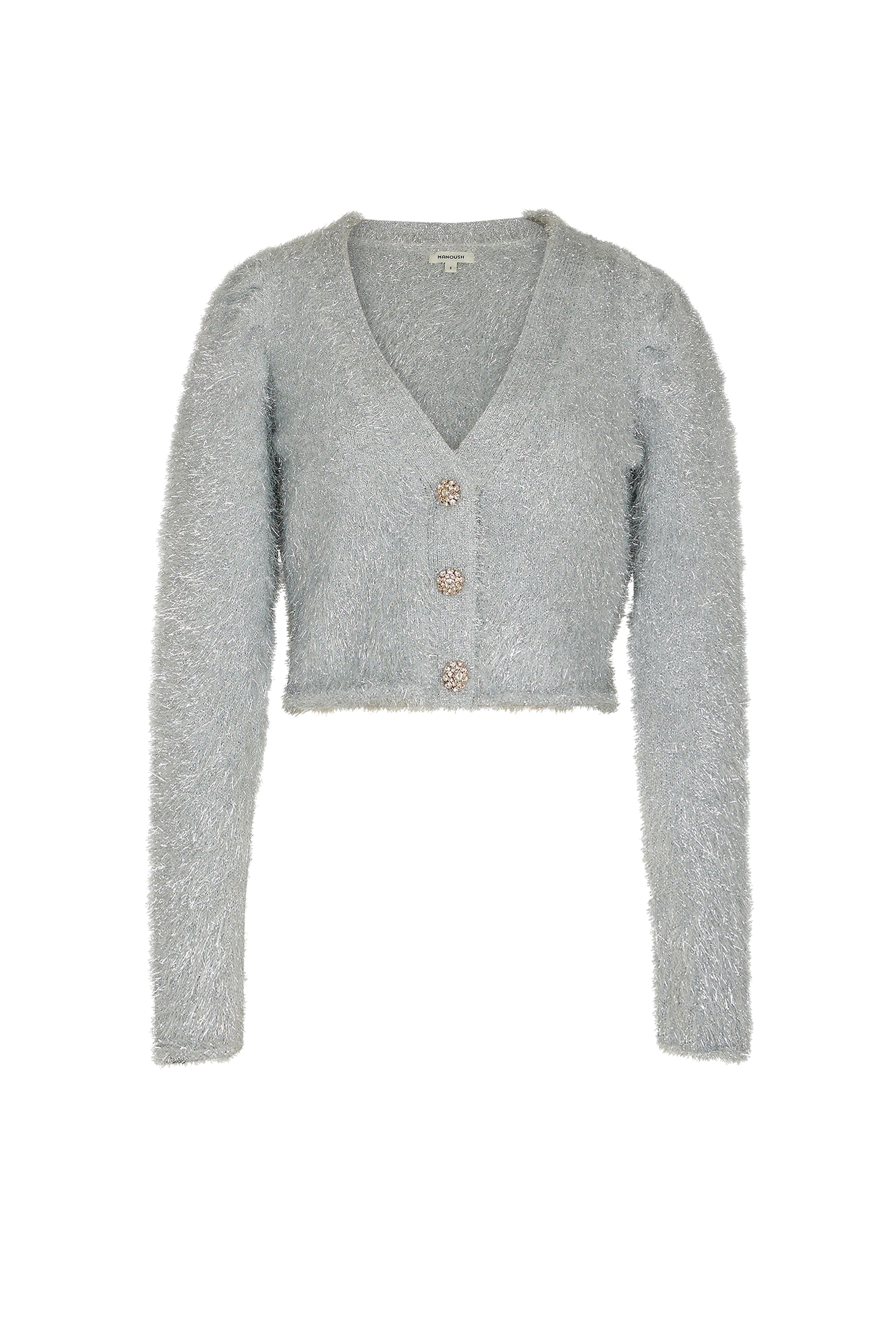 Gilet court 3 boutons - Argenté