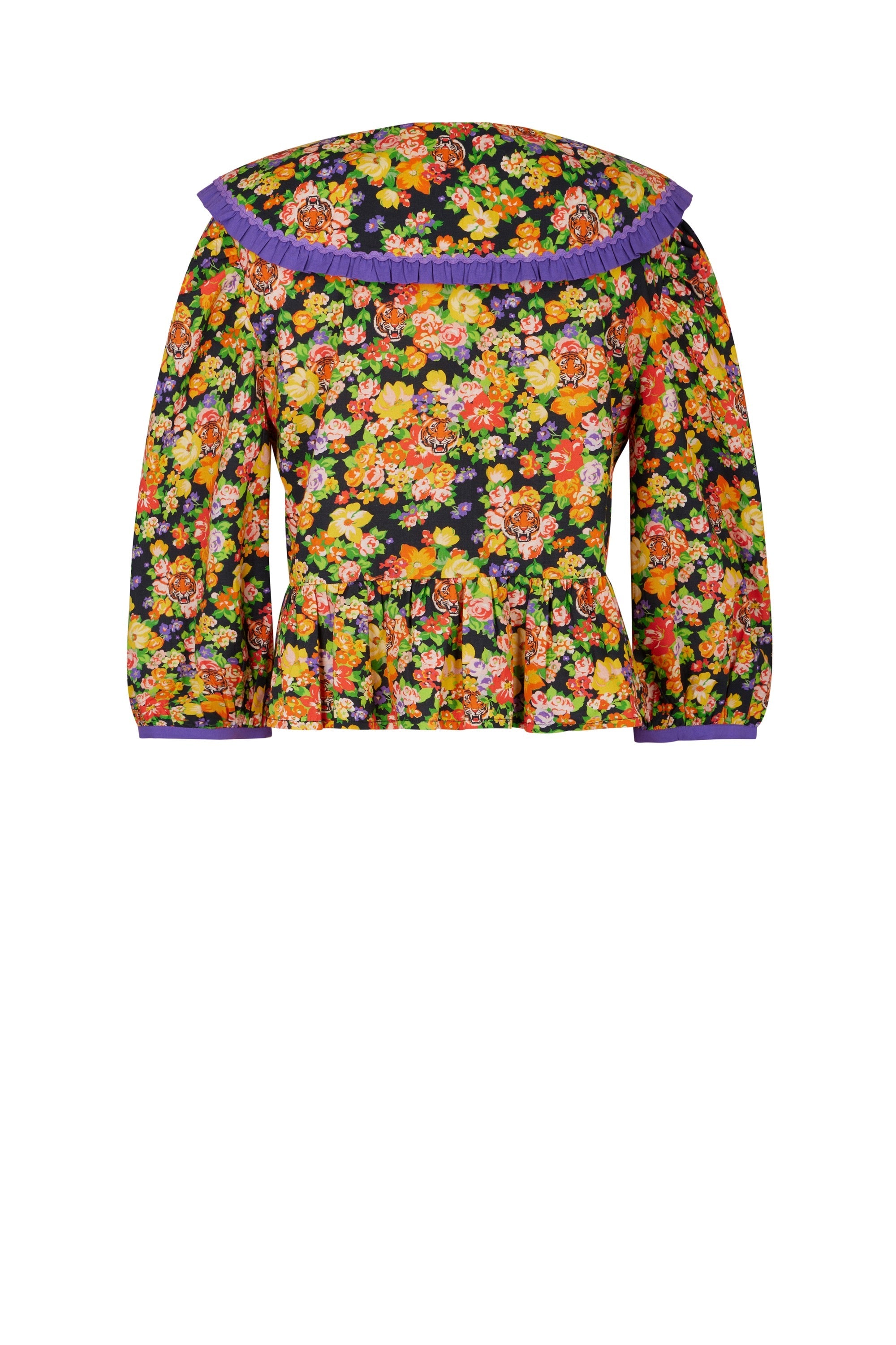 Blouse babydoll Liberty Fauve - Noir