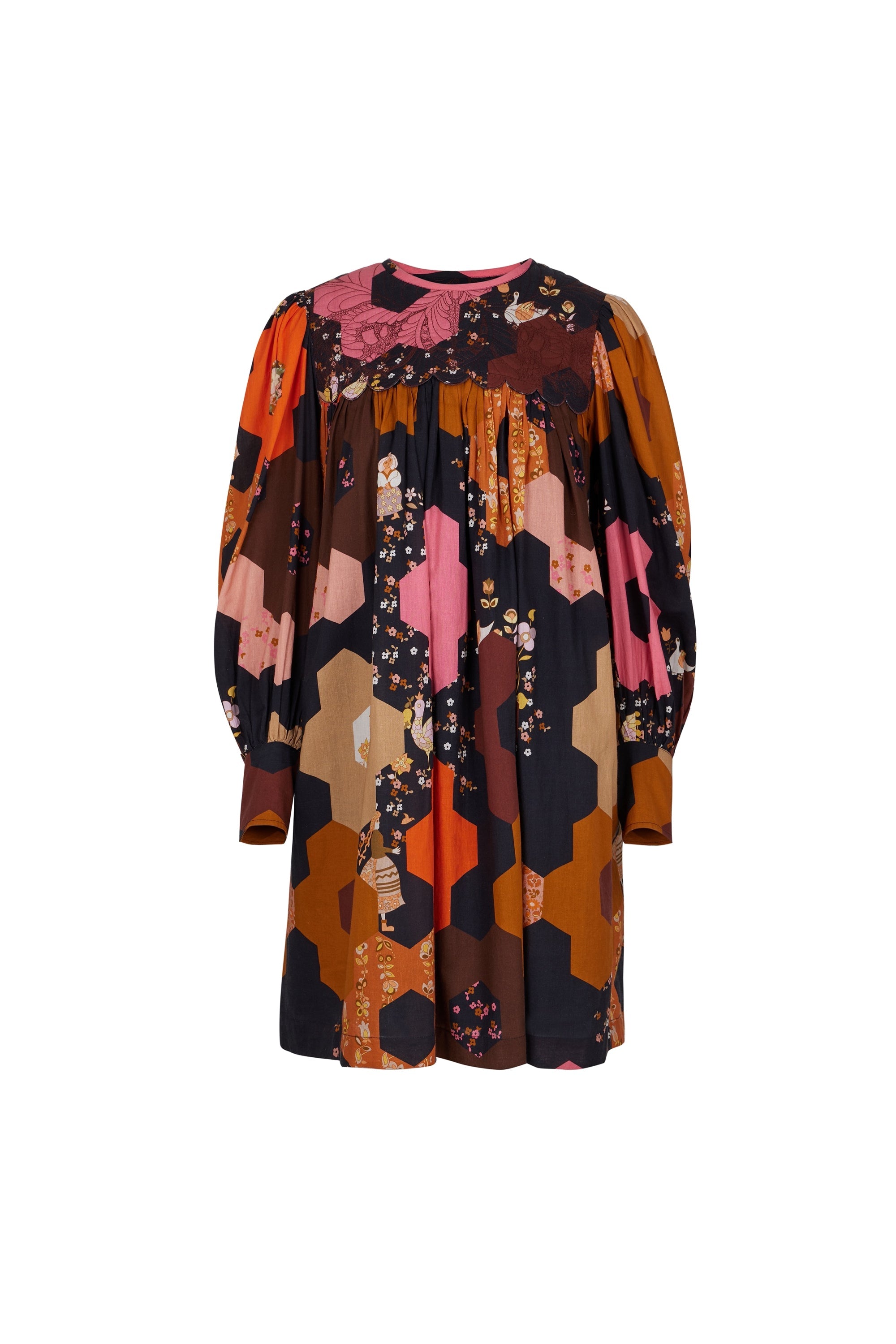 Robe courte Patchwork Médiéval - Multicolore