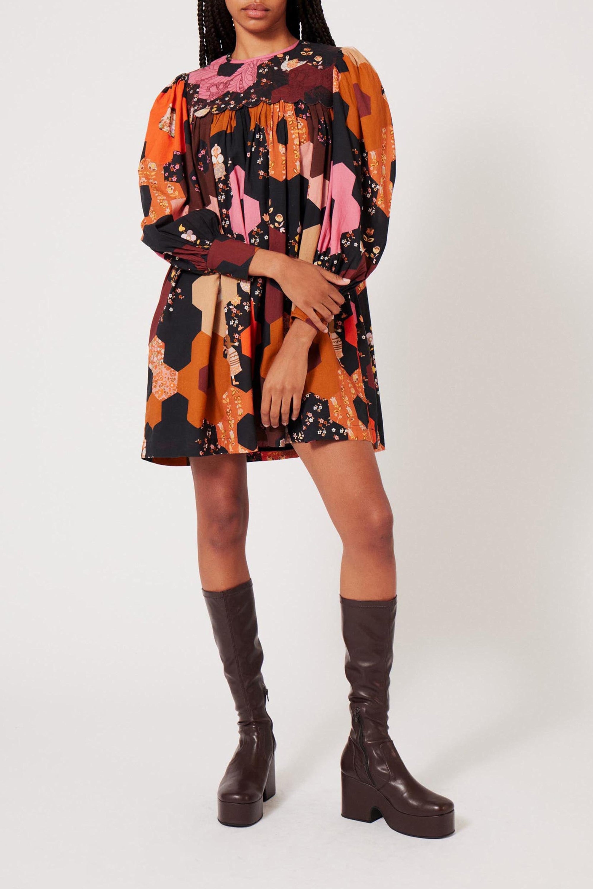 Robe courte Patchwork Médiéval - Multicolore