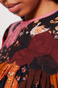 Robe courte Patchwork Médiéval - Multicolore