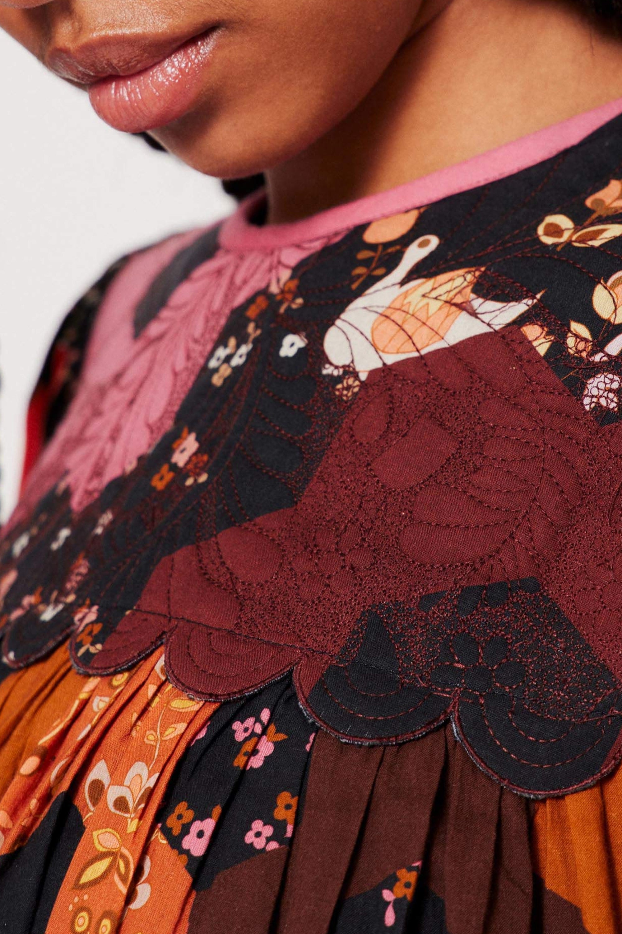 Robe courte Patchwork Médiéval - Multicolore