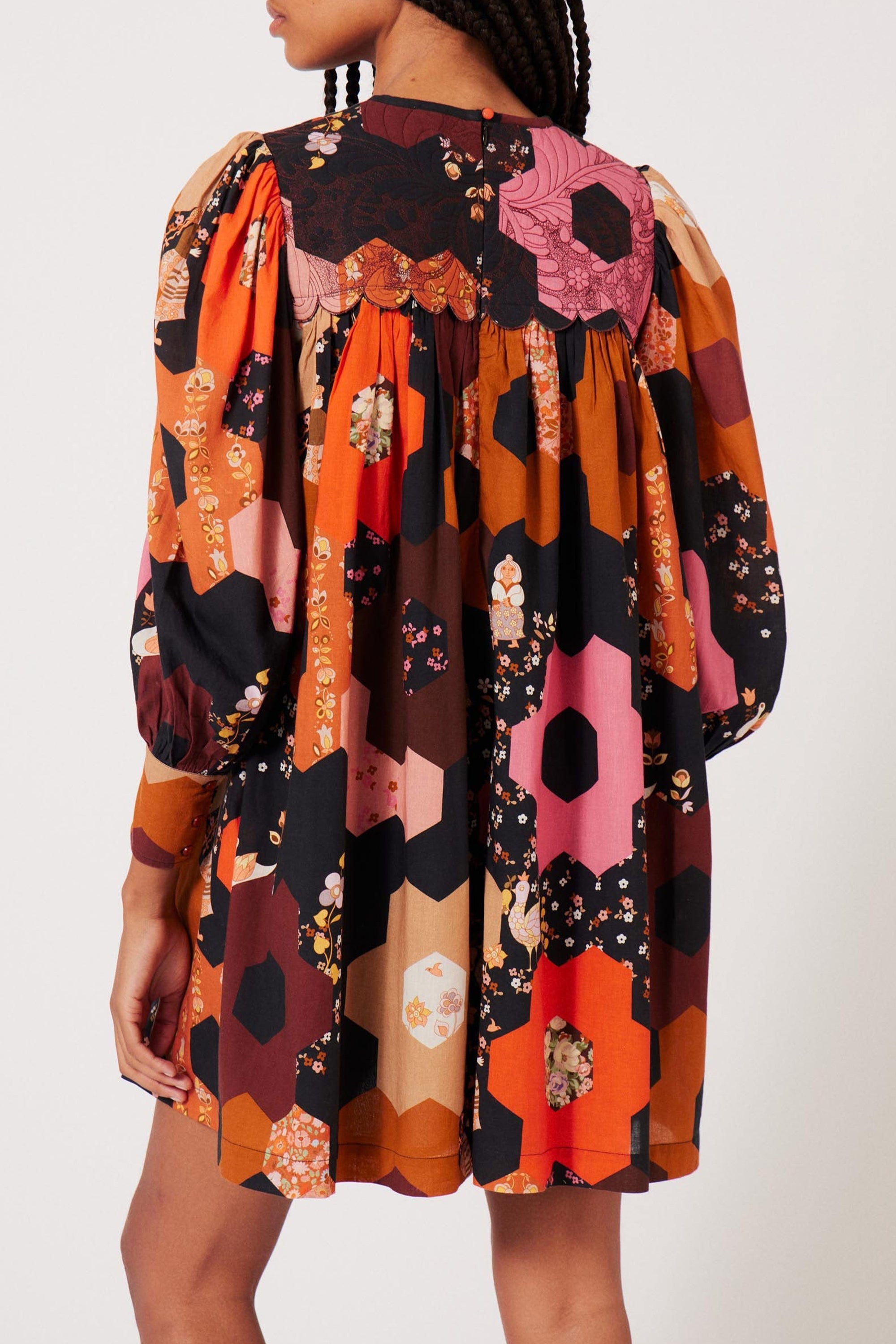 Robe courte Patchwork Médiéval - Multicolore