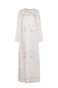 Robe caftan Natachà imprimé croquis - Multicolore