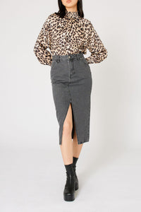 Blouse Panthère Coeur - Camel