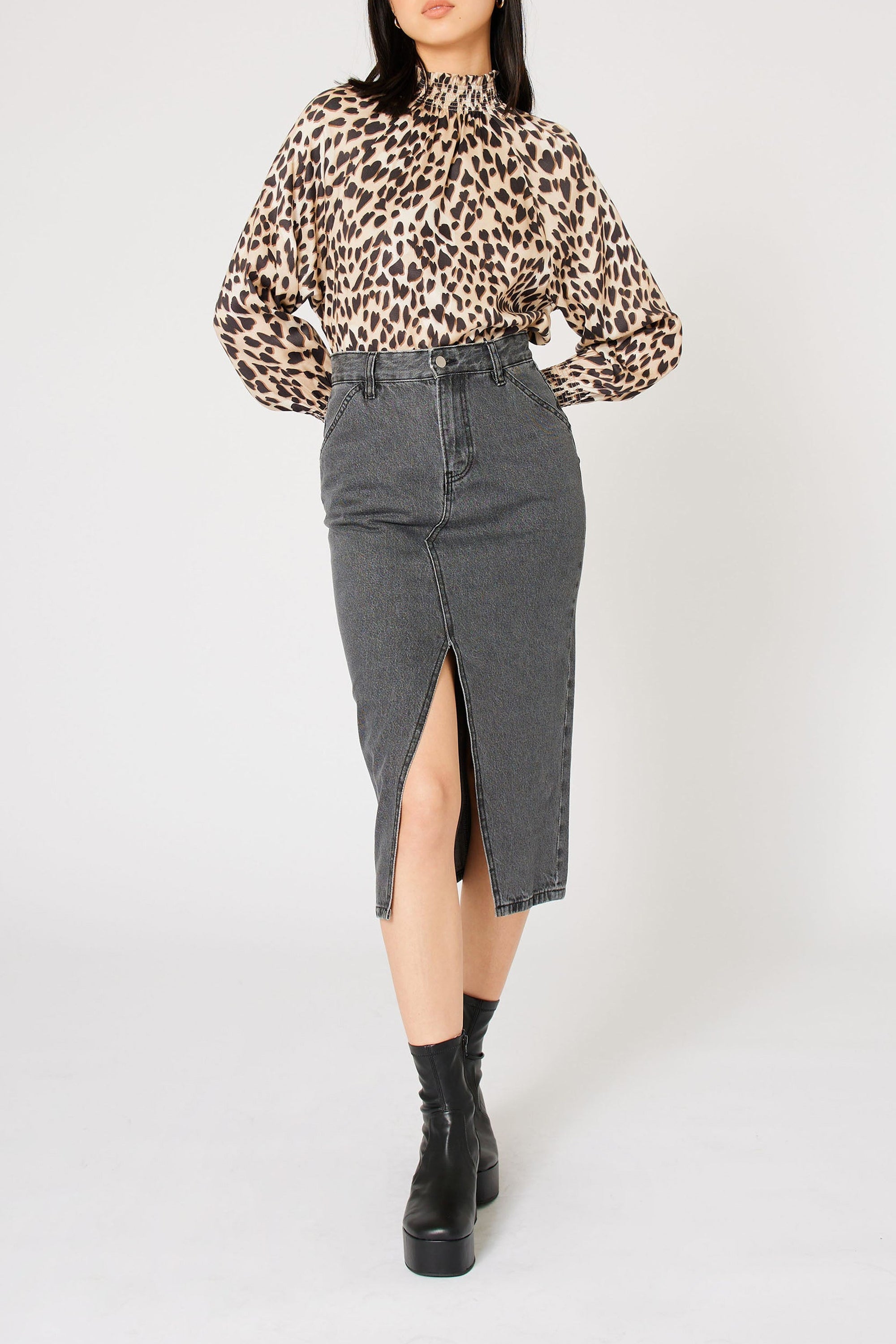 Blouse Panthère Coeur - Camel