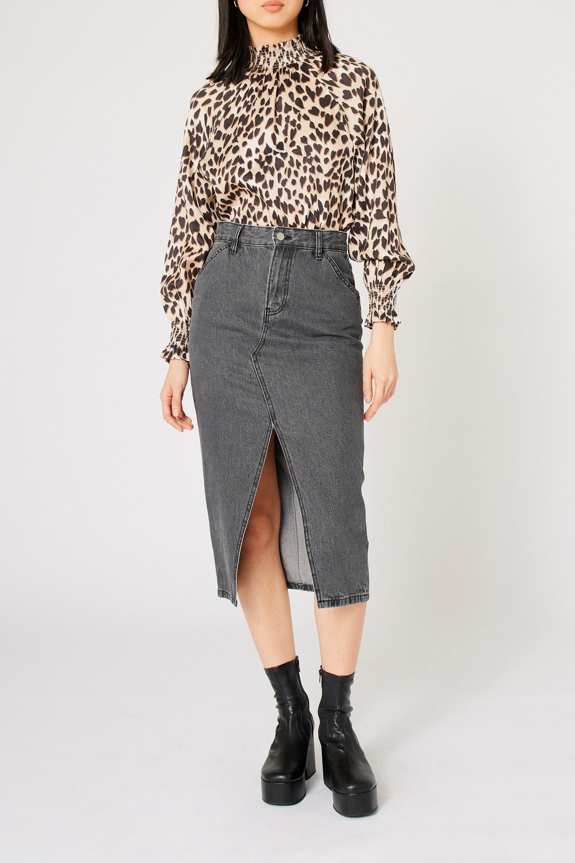 Blouse Panthère Coeur - Camel