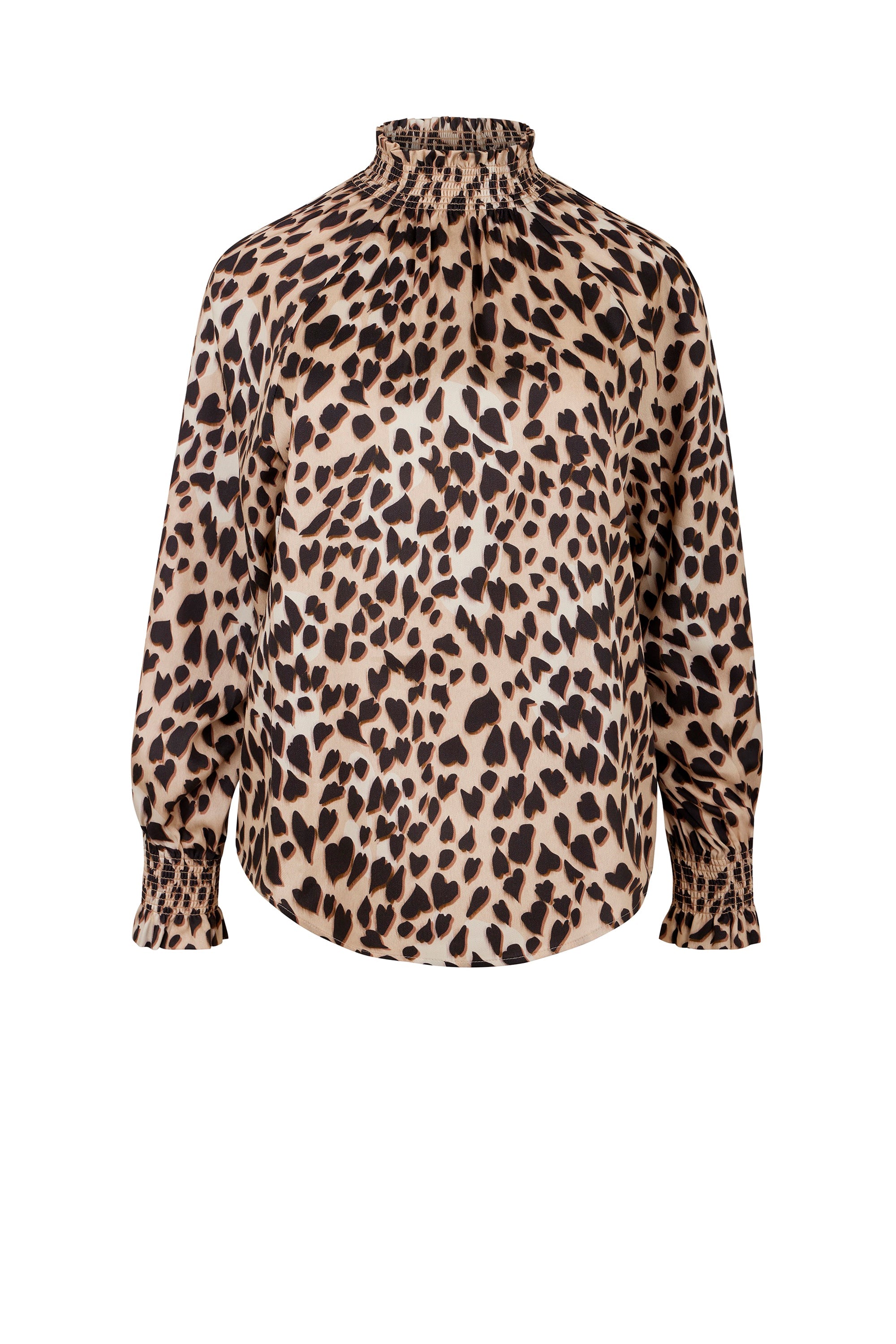 Blouse Panthère Coeur - Camel