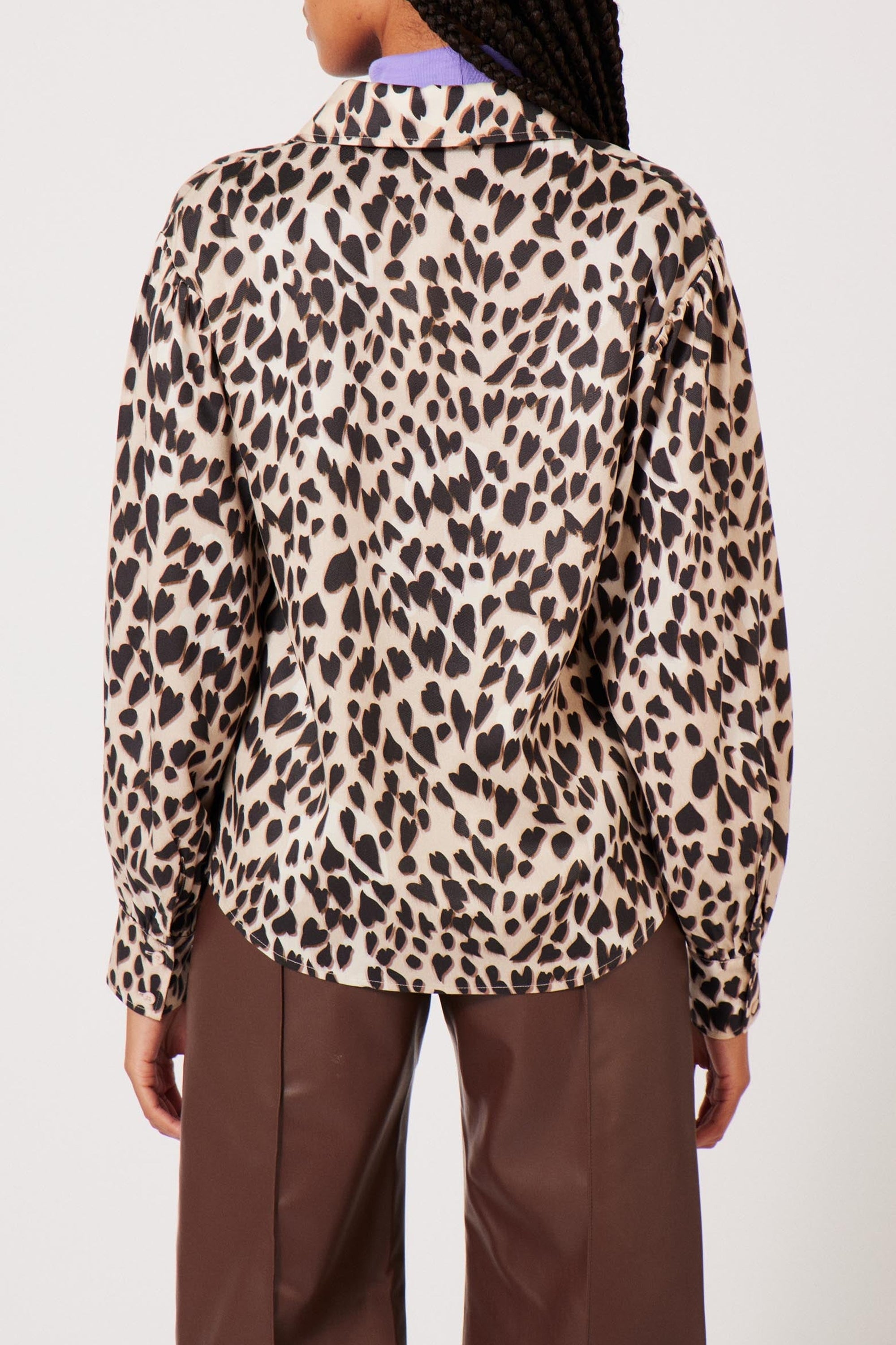 Chemise Panthère Coeur - Camel
