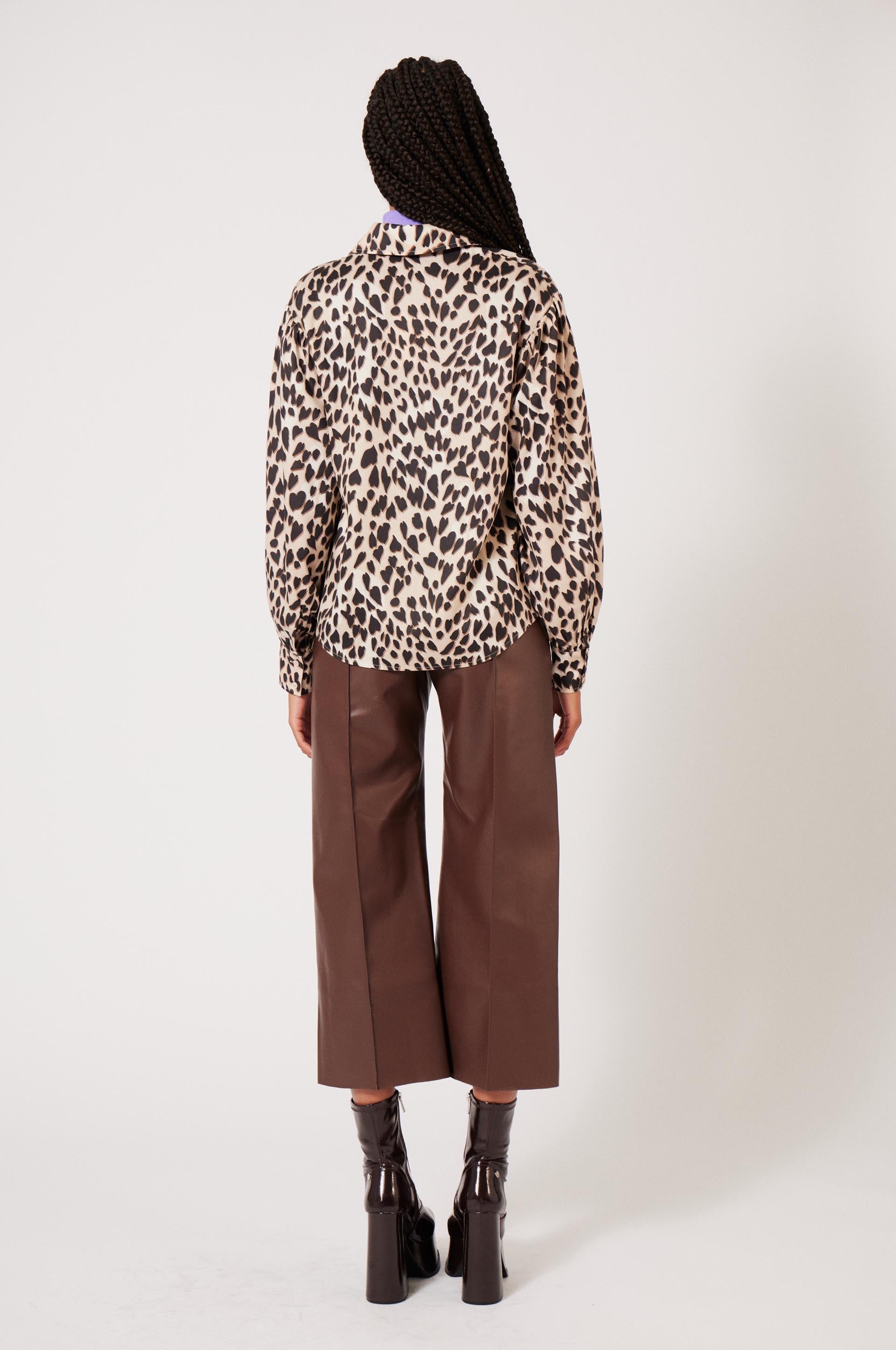 Chemise Panthère Coeur - Camel