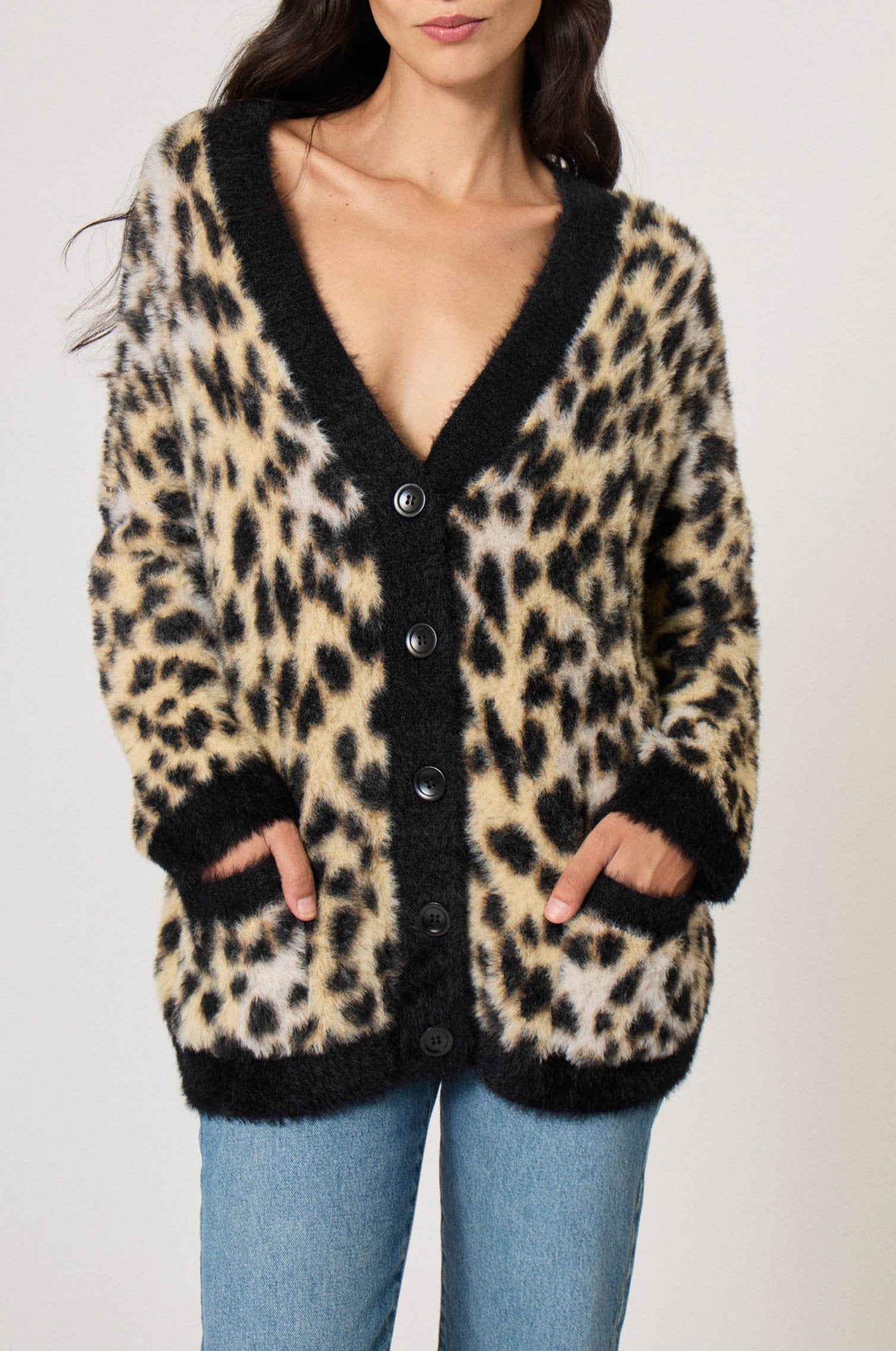 Cardigan Coeur en maille - Beige