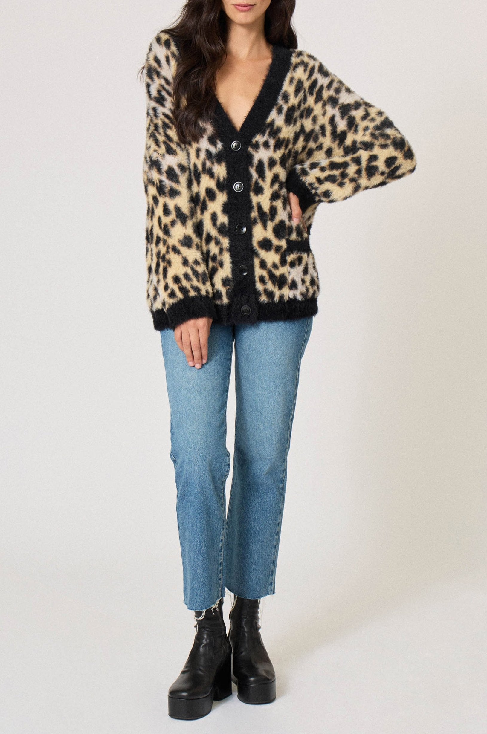 Cardigan Coeur en maille - Beige