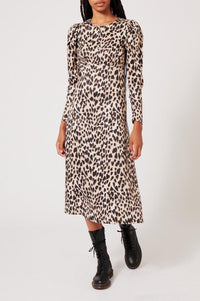 Robe longue Panthère Coeur - Camel