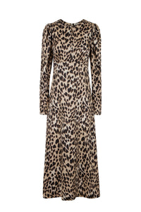 Robe longue Panthère Coeur - Camel