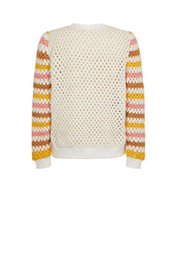Pull long Patchwork en maille - Multicolore
