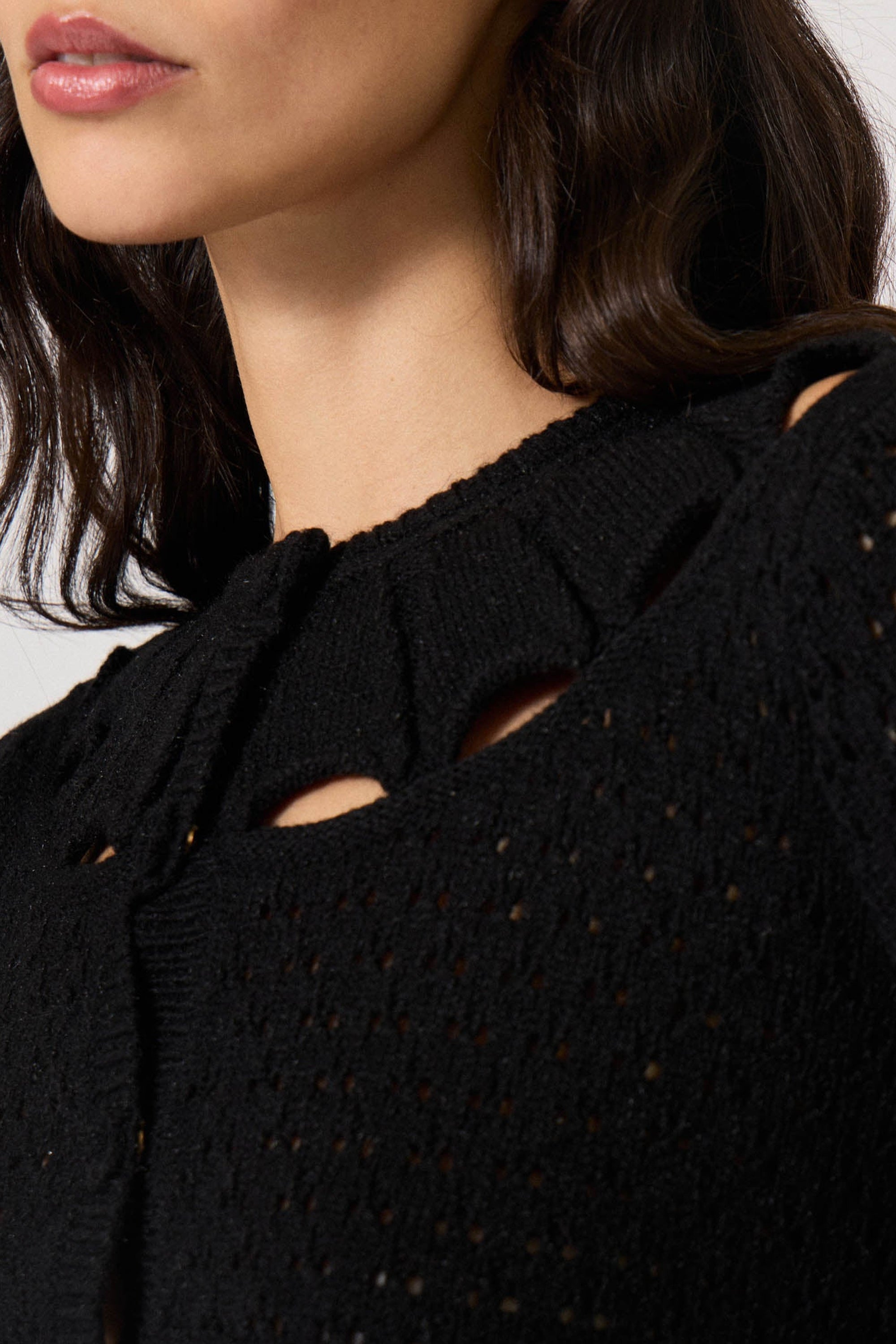 Gilet Pointelle - Noir