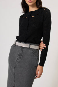 Gilet Pointelle - Noir