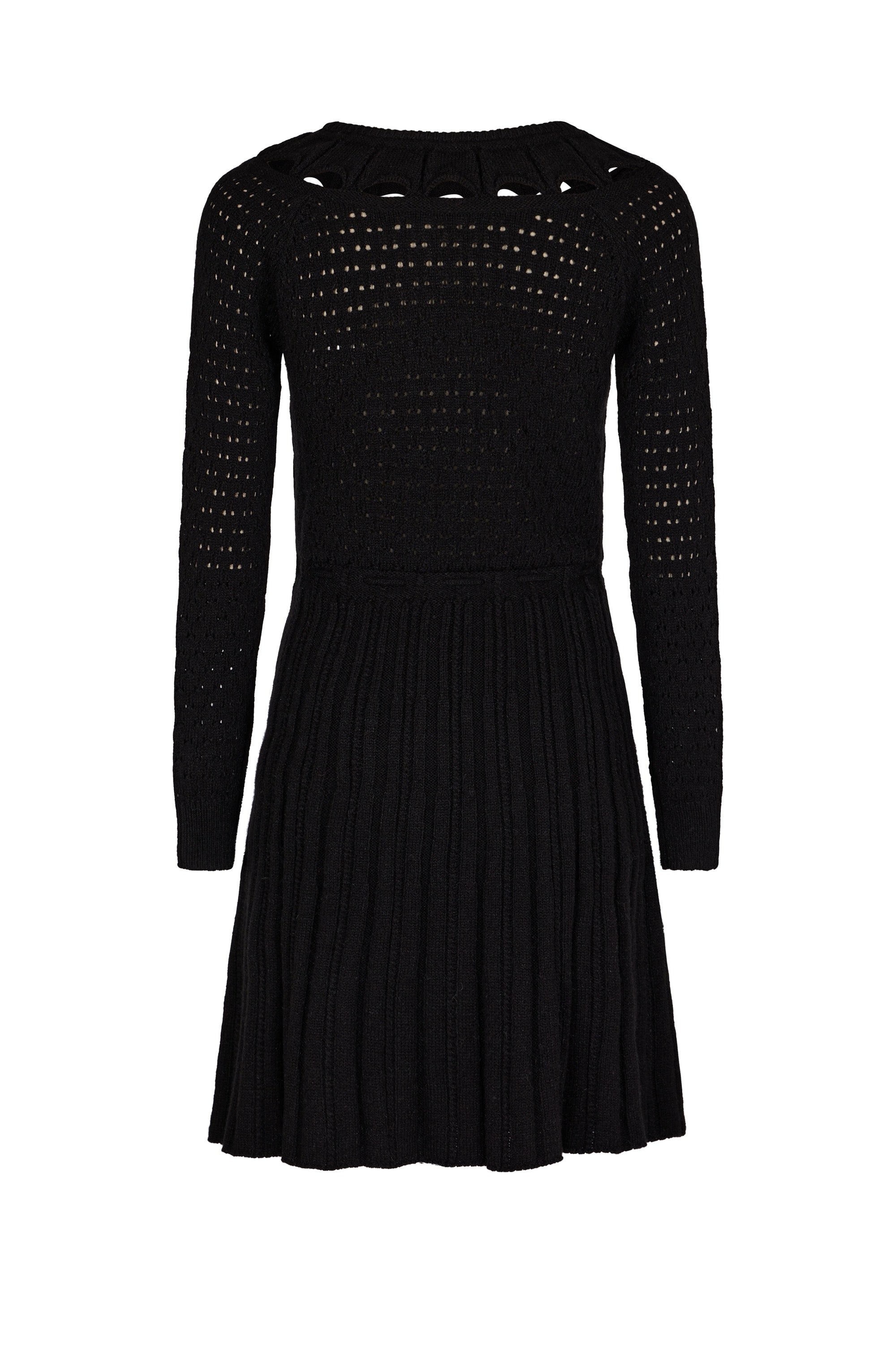 Robe Pointelle à manches longues - Noir