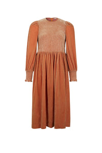 Robe smockée Princesse - Marron