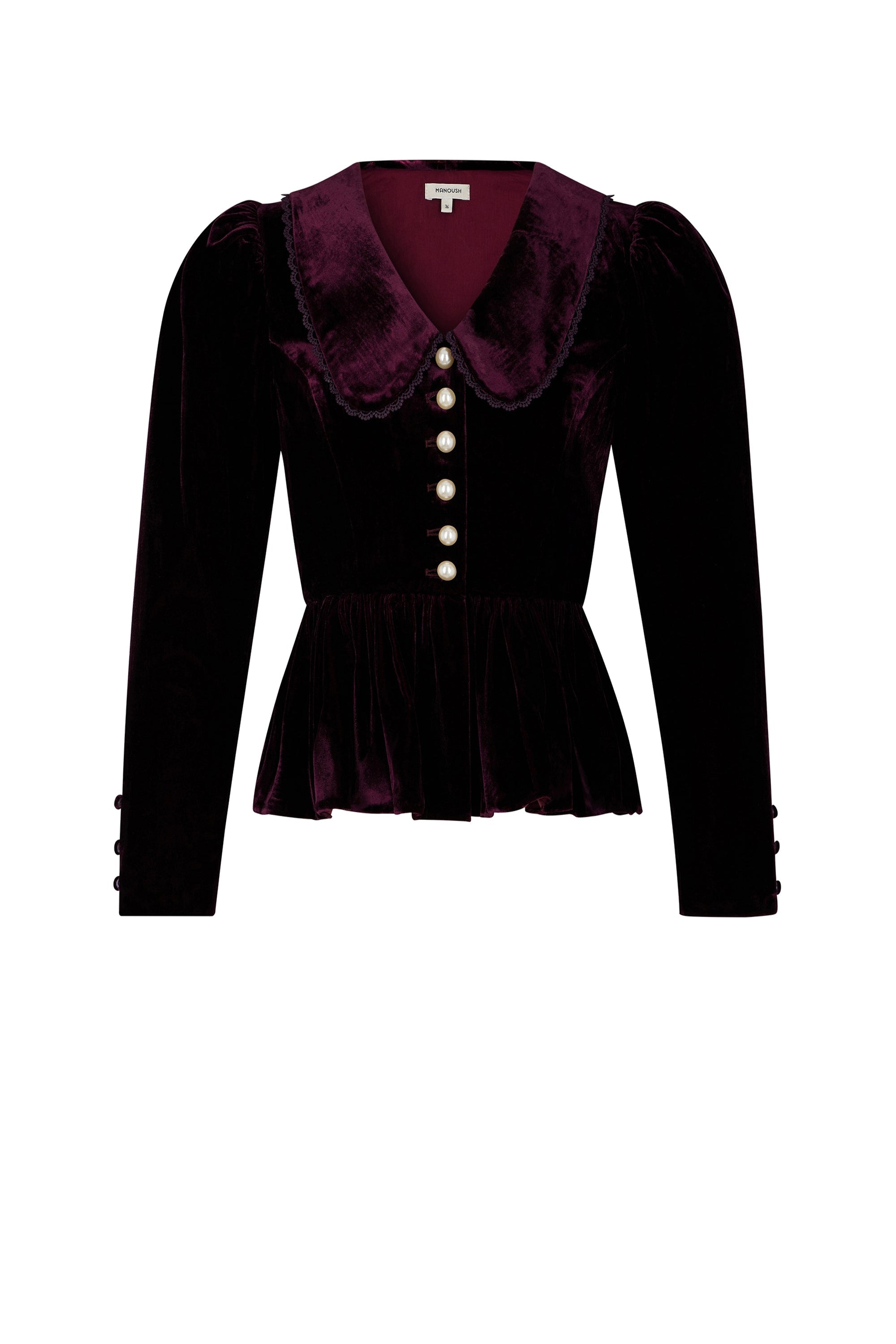 Top col claudine Princesse - Noir
