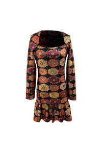 Robe courte à imprimé à paillettes - Multicolore