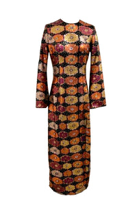 Robe caftan à imprimé à paillettes - Multicolore