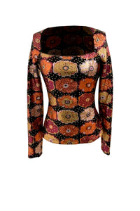 Top à imprimé à paillettes - Multicolore