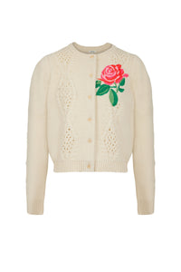 Cardigan torsadé en laine - Beige
