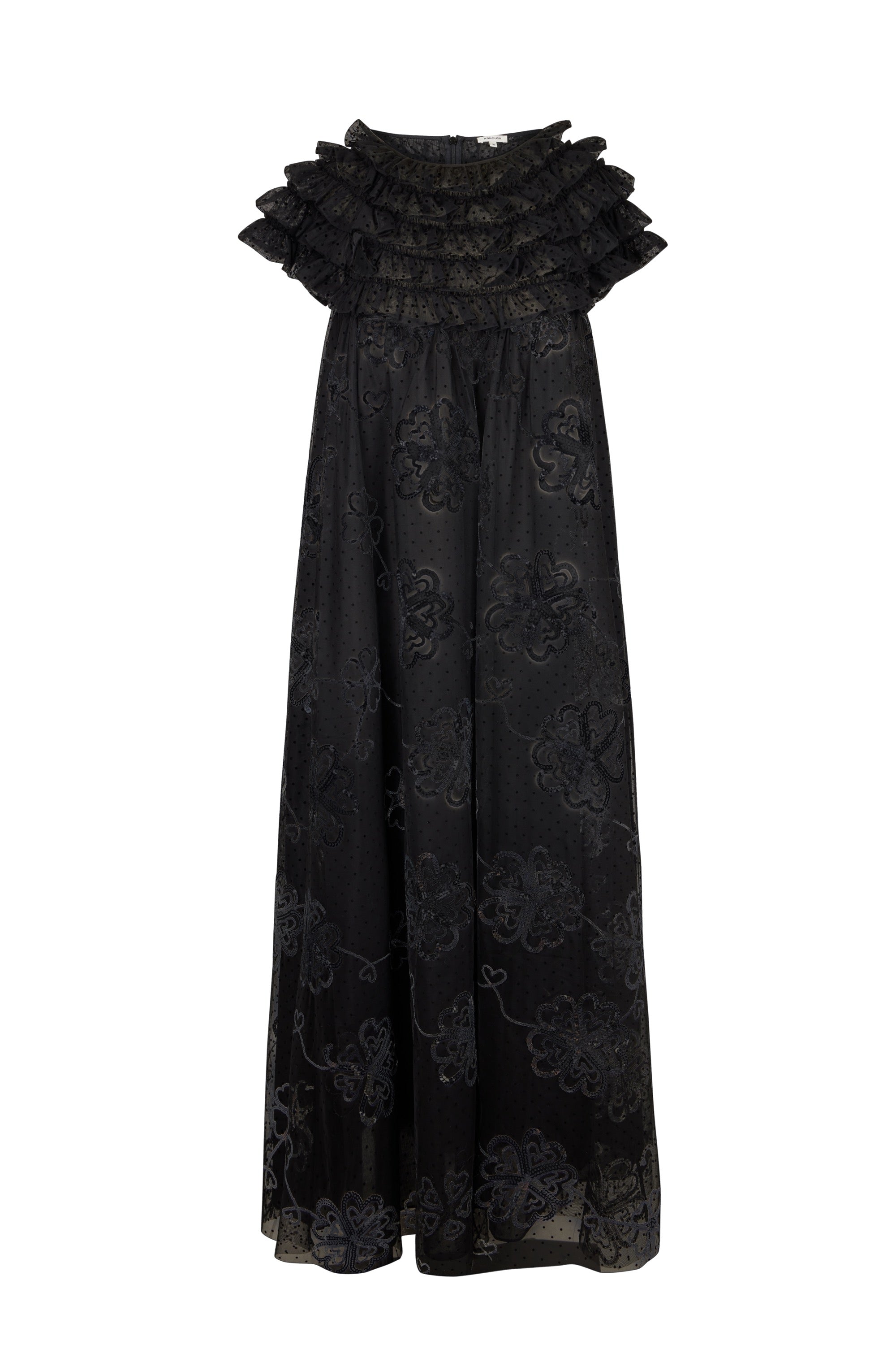 Robe à volants en tulle - Noir