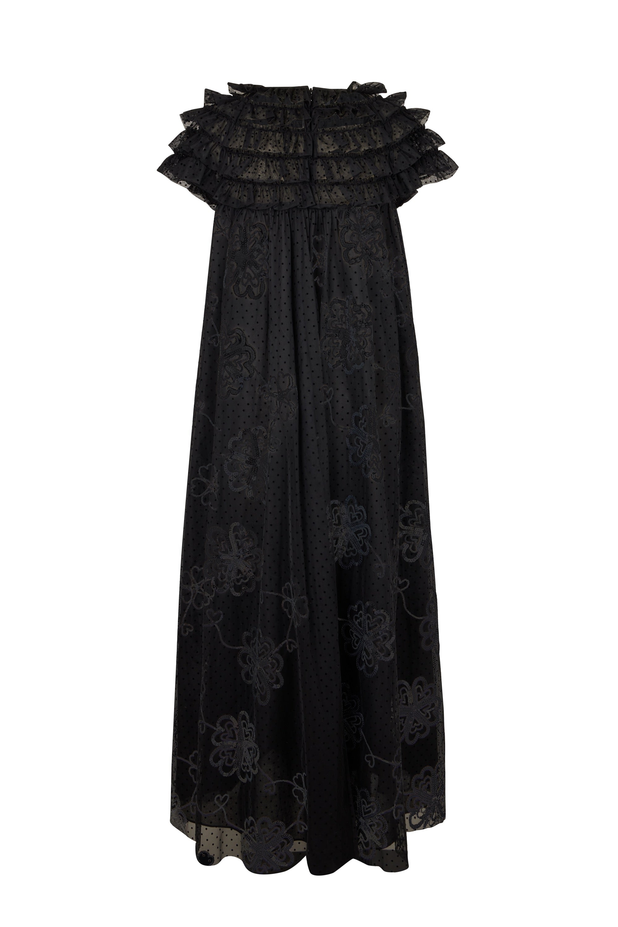 Robe à volants en tulle - Noir