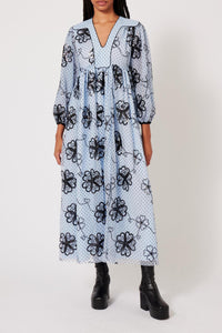 Robe longue caftan en tulle - Noir